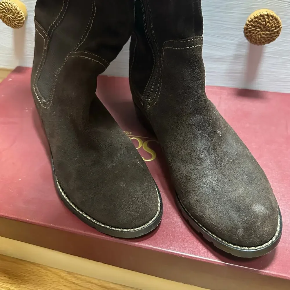 Sofft Balmoral Kenya Brown Suede Boots Size 8.5